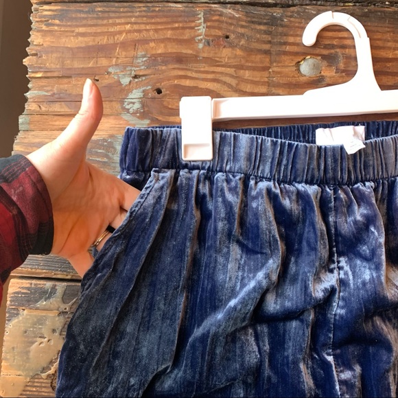 Anthropologie Ett:Twa Velvet Cropped jogger Pants l Blue Size: M high waist - Picture 6 of 8